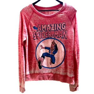 Spiderman Marvel medium freeze NY long sleeve shirt weathered red.